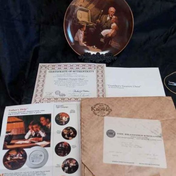 NORMAN ROCKWELL DISPLAY PLATE "GRANDPAS TREASURE CHEST" PLATE 2 IN THIS SERIES - Picture 3 of 6